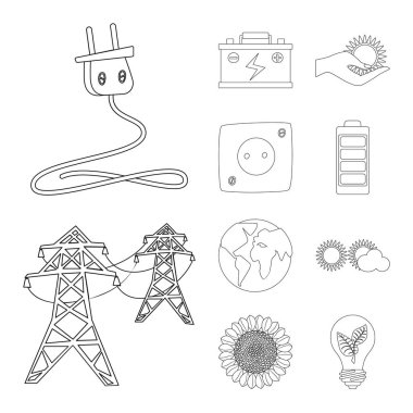 Yenilik ve teknoloji simge vektör tasarımı. Yenilik ve doğa hisse senedi simgesi web için set.