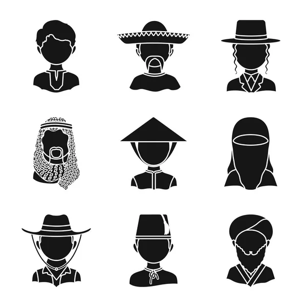 Vector design of person and culture icon. Collection of person and race  stock vector illustration. — Stock Vector