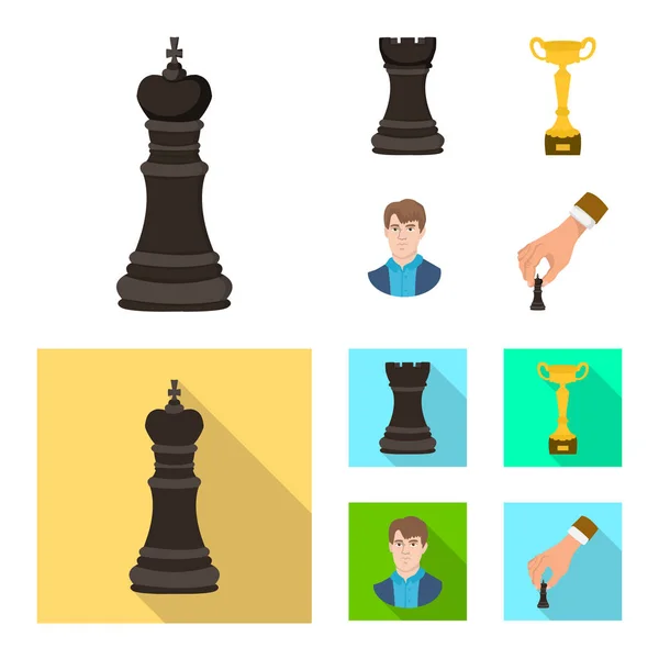 Isolated object of checkmate and thin sign. Collection of checkmate and target vector icon for stock. — Stock Vector