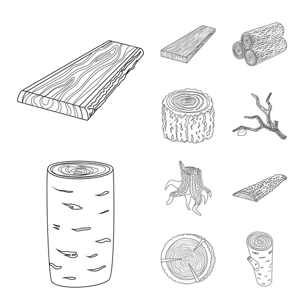 Projeto vetorial de tabuleta e símbolo de madeira. Coleção de tabuleta e símbolo de estoque de madeira para web . — Vetor de Stock