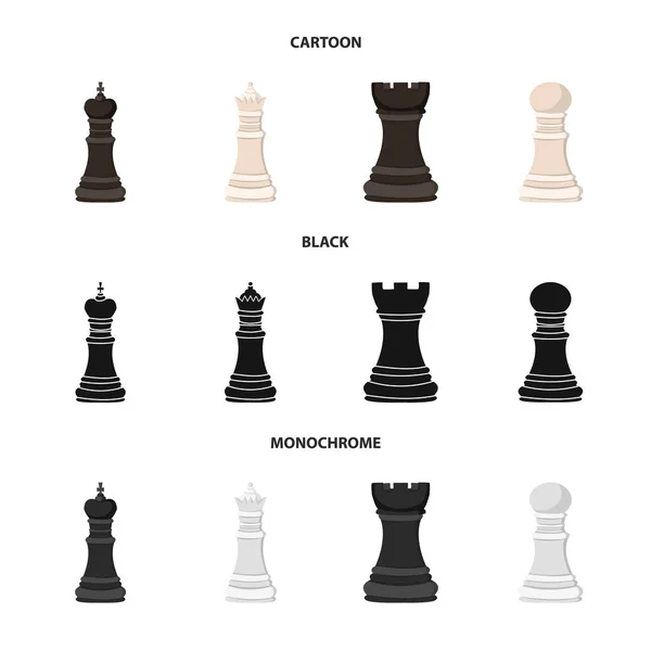 Vektorillustration av schackmatt och tunn logotyp. Uppsättning av schackmatt och målet aktiesymbol för webben. — Stock vektor