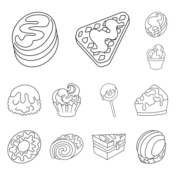 Isolated object of sweet and product icon. Collection of sweet and caramel stock vector illustration. — Stock Vector