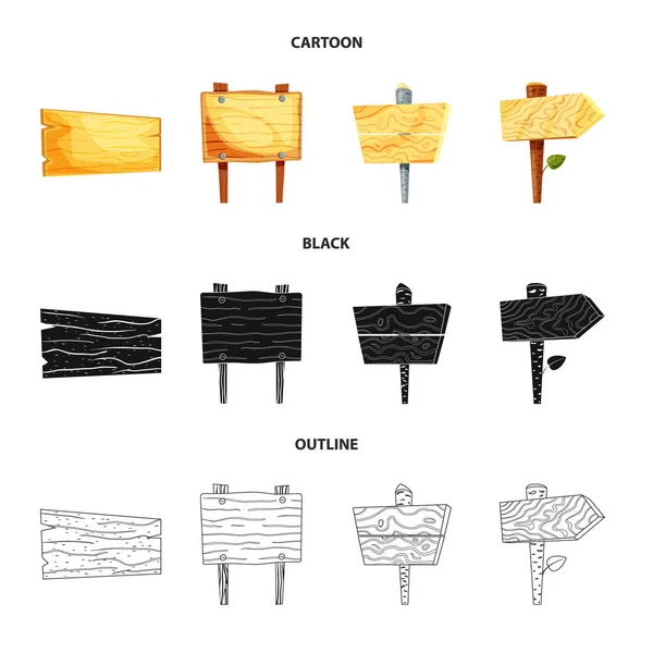 Projeto vetorial de sinal bruto e florestal. Coleção de símbolo de estoque bruto e de madeira dura para web . — Vetor de Stock