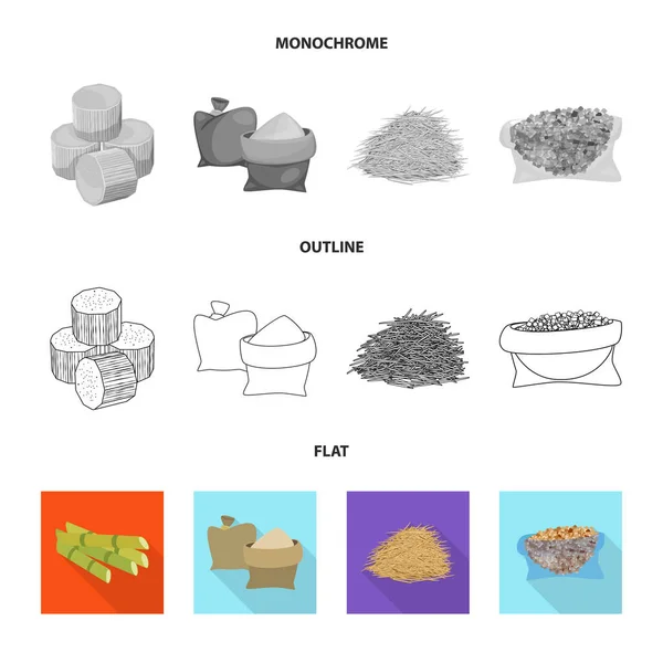 Изолированный объект сельскохозяйственного и сельскохозяйственного символа. Коллекция векторных иллюстраций сельскохозяйственных и технологических запасов . — стоковый вектор