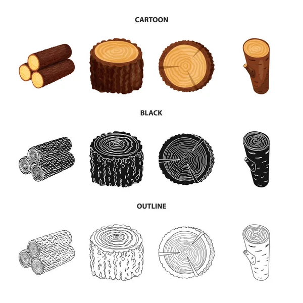 Ilustração vetorial de árvore e sinal cru. Conjunto de árvore e construção estoque vetor ilustração . —  Vetores de Stock