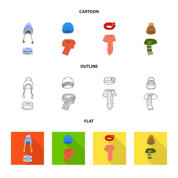 Vector εικονογράφηση της ρούχα και υφή σύμβολο. Συλλογή από ρούχα και καιρικό εικονίδιο διάνυσμα για το απόθεμα. — Διανυσματικό Αρχείο