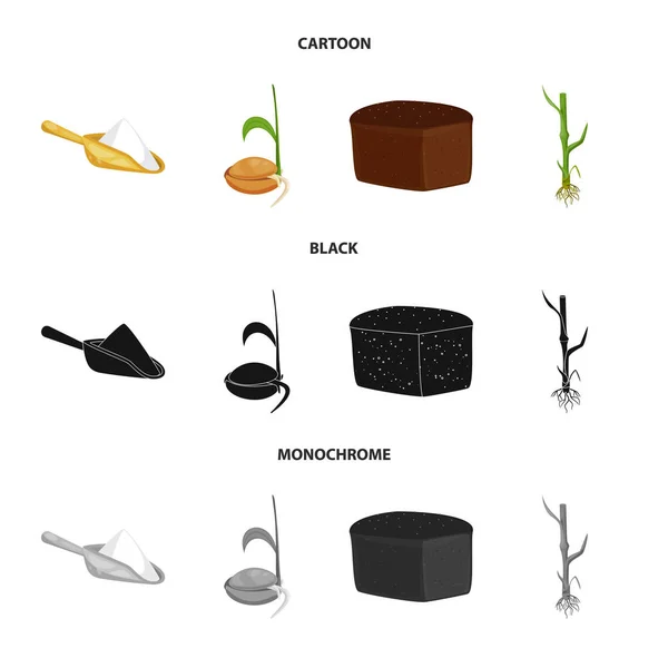 Ilustração vetorial da agricultura e sinalização agrícola. Conjunto de agricultura e ícone de vetor de planta para estoque . —  Vetores de Stock