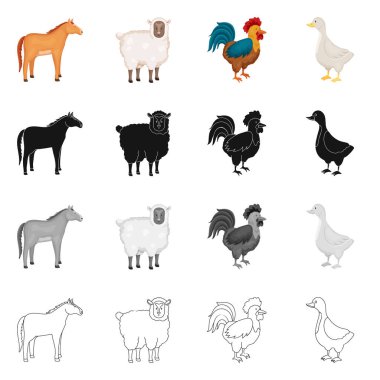 Üreme ve mutfak logo vektör tasarımı. Set ıslahının ve organik stok vektör çizim.