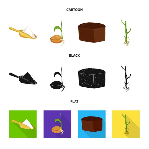 Vector design a mezőgazdaság és a gazdálkodás logóját. Mezőgazdasági és növényvédelmi stock vektor-illusztráció gyűjteménye. — Stock Vector