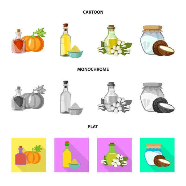 Diseño vectorial de signo saludable y vegetal. Conjunto de icono de vector saludable y agrícola para stock . — Vector de stock