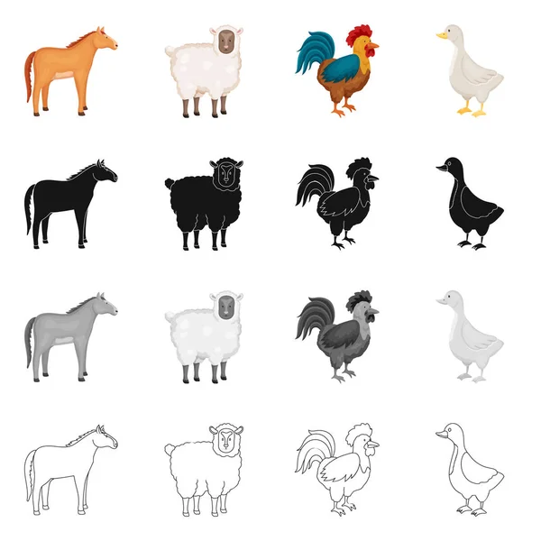 Diseño vectorial del logotipo de cría y cocina. Conjunto de reproducción e ilustración de vector de stock orgánico . — Vector de stock