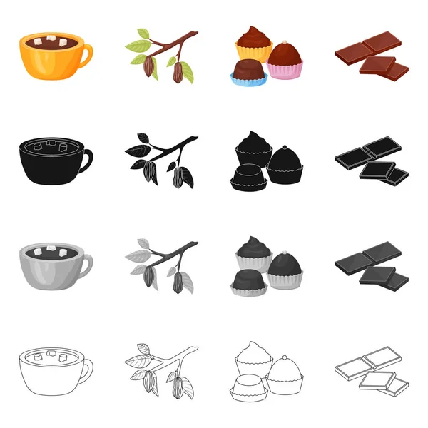 Ilustración vectorial de comida e ícono delicioso. Conjunto de alimentos y marrón vector de stock ilustración . — Vector de stock