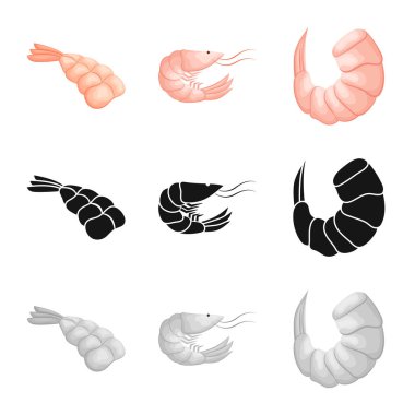 Meze ve okyanus logo vektör Illustration. Web için meze ve incelik hisse senedi simgesi kümesi.