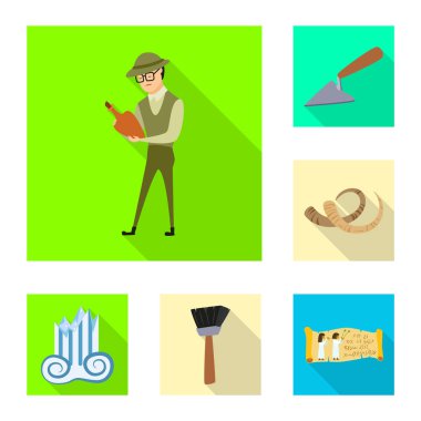 Hikaye ve öğeleri simge vektör tasarımı. Hikaye ve öznitelikleri koleksiyonu vektör hisse senedi simgesi.