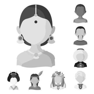 Vector illustration of person and culture logo. Set of person and race  vector icon for stock. clipart