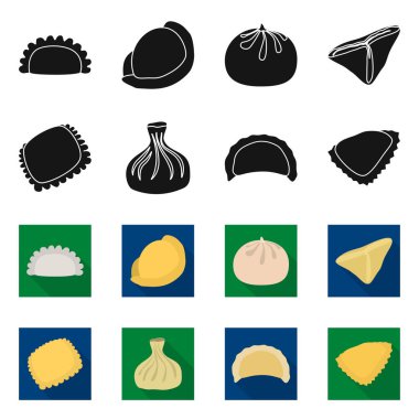 Ürün ve pişirme işareti vektör Illustration. Ürünler ve hisse senedi için meze vektör simge kümesi.