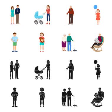 Karakter ve avatar simge vektör tasarımı. Karakter ve portre hisse senedi simgesi için web topluluğu.