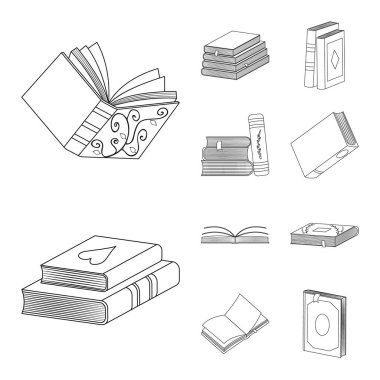 Çalışma ve edebiyat simge vektör tasarımı. Hisse senedi için çalışma ve kaynak vektör simge kümesi.