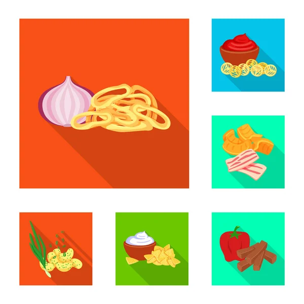 Diseño vectorial del sabor y el icono seasonin. Colección de sabor e ilustración de vector de stock orgánico . — Vector de stock