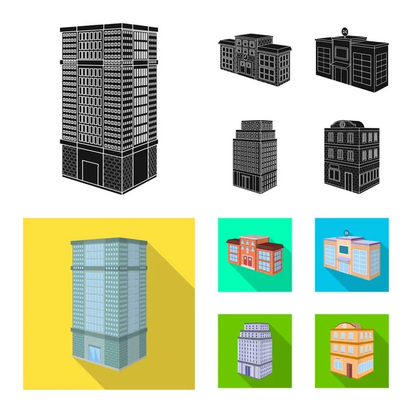 Vektor-Design der Konstruktion und Gebäude-Symbol. Sammlung von Bau- und Immobilienaktienzeichen für das Web. — Stockvektor