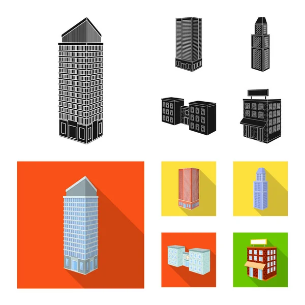 Objeto isolado de construção e sinal de construção. Coleção de construção e ilustração do vetor de estoque imobiliário . — Vetor de Stock