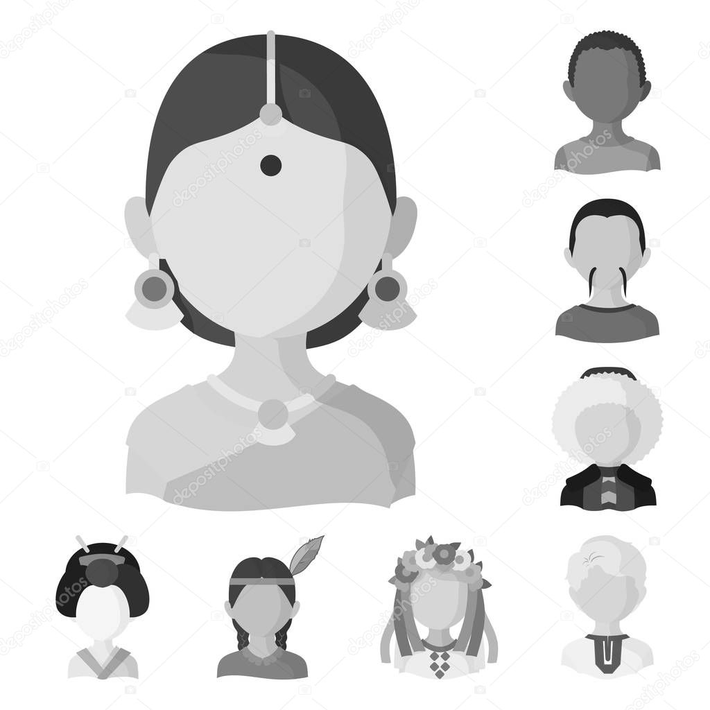 Vector illustration of person and culture logo. Set of person and race  vector icon for stock.