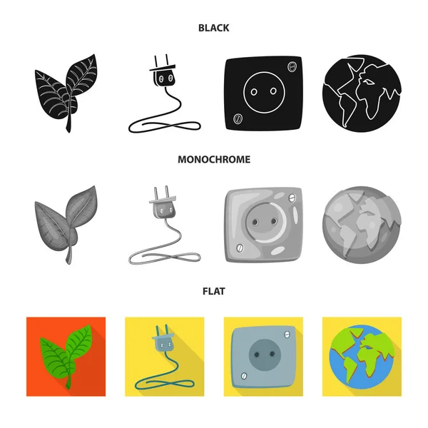 Ilustración vectorial del signo de innovación y tecnología. Conjunto de icono de vector de innovación y naturaleza para stock . — Archivo Imágenes Vectoriales