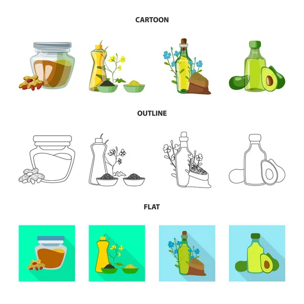 Векторный дизайн здорового и овощного логотипа. Коллекция векторной иконки для здоровья и сельского хозяйства . — стоковый вектор