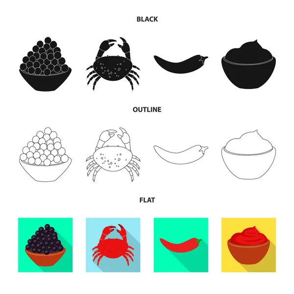 Conception vectorielle du goût et du signe du produit. Illustration vectorielle du goût et du bouillon de cuisson . — Image vectorielle
