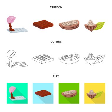 Gıda ve nefis logo vektör çizimi. Gıda ve web için kahverengi hisse senedi simgesi toplama.