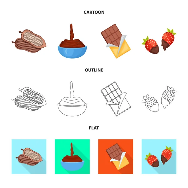 Ilustración vectorial de comida e ícono delicioso. Conjunto de alimentos y vector marrón icono para stock . — Vector de stock