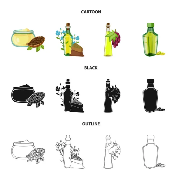 Illustrazione vettoriale di simbolo sano e vegetale. Set di icone vettoriali sani e agricoli per lo stock . — Vettoriale Stock