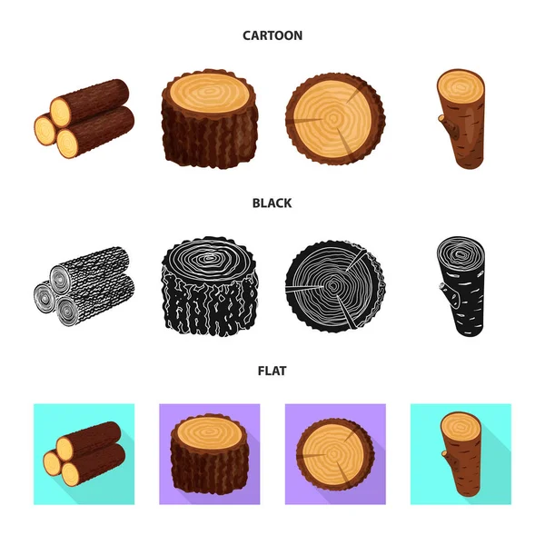 Diseño vectorial de árbol y signo crudo. Colección de árbol y símbolo de stock de construcción para la web . — Archivo Imágenes Vectoriales