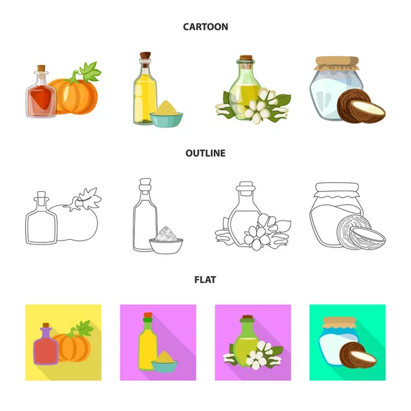 Objet isolé d'icône saine et végétale. Ensemble de symbole de stock sain et agricole pour le web . — Image vectorielle