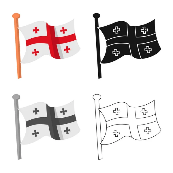 Illustrazione vettoriale della bandiera e logo Georgia. Serie di bandiera e illustrazione vettoriale dello stato . — Vettoriale Stock