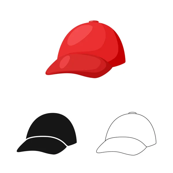 服装和帽子标志的向量例证。服装和贝雷帽存货的汇集向量例证. — 图库矢量图片