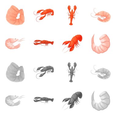 Meze ve okyanus simge vektör Illustration. Meze ve incelik hisse senedi vektör çizim topluluğu.