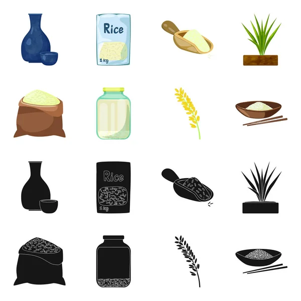 Geïsoleerde object van gewas- en ecologische pictogram. Collectie van gewas en koken aandelensymbool voor web. — Stockvector