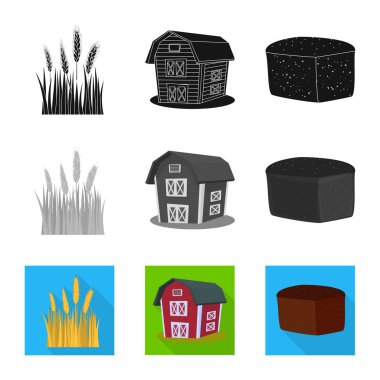 Yalıtılmış nesne tarım ve tarım simgesi. Web için Tarım ve bitki hisse senedi simgesi kümesi.