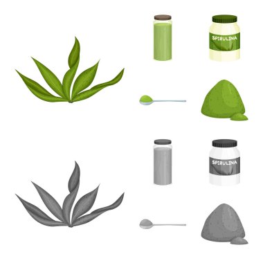 Protein ve deniz simge vektör Illustration. Protein ve hisse senedi için doğal vektör ikon koleksiyonu.