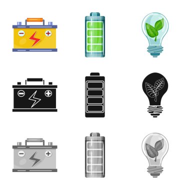 Yenilik ve teknoloji simgesi yalıtılmış nesne. Yenilik ve hisse senedi için doğa vektör simge kümesi.