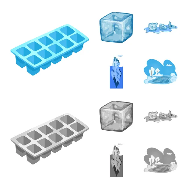 Objet isolé de texture et icône gelée. Collection de texture et illustration vectorielle de stock transparent . — Image vectorielle