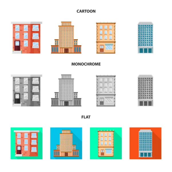 Vektor-Design der kommunalen und Zentrum-Symbol. Sammlung kommunaler und nachlassbezogener Vektor-Illustrationen. — Stockvektor