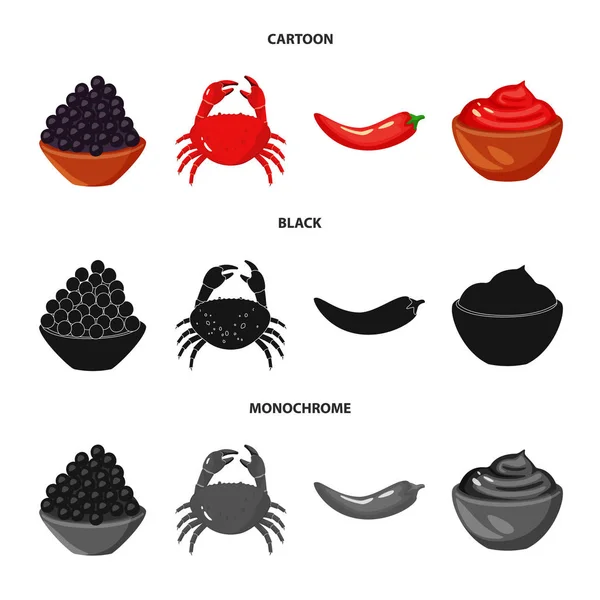 Ilustración vectorial del sabor y del símbolo del producto. Juego de ilustración vectorial de sabor y caldo de cocina . — Archivo Imágenes Vectoriales