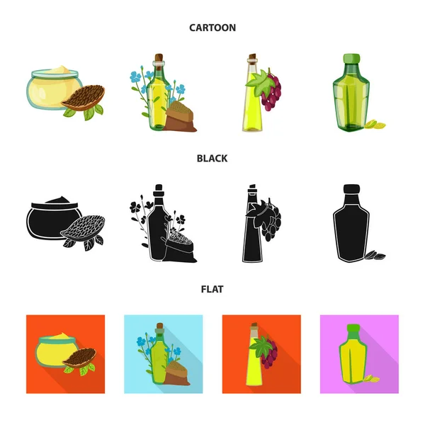 Illustrazione vettoriale del segno sano e vegetale. Raccolta di illustrazioni vettoriali di stock sani e agricoli . — Vettoriale Stock