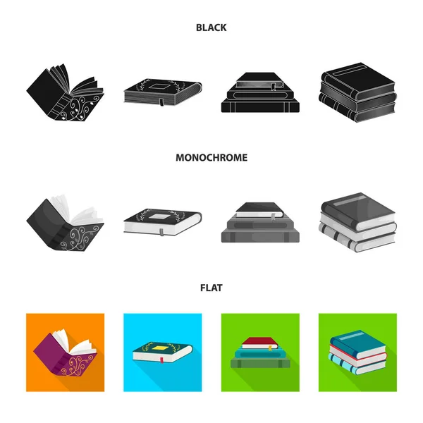 Illustration vectorielle de la formation et icône de couverture. Ensemble de symboles de stock de formation et de librairie pour le web . — Image vectorielle