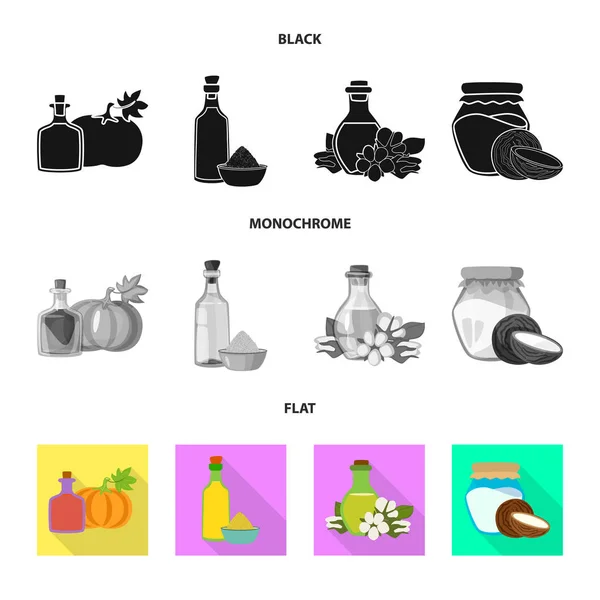 Ilustração vetorial do ícone saudável e vegetal. Conjunto de saudável e símbolo de estoque de agricultura para web . — Vetor de Stock