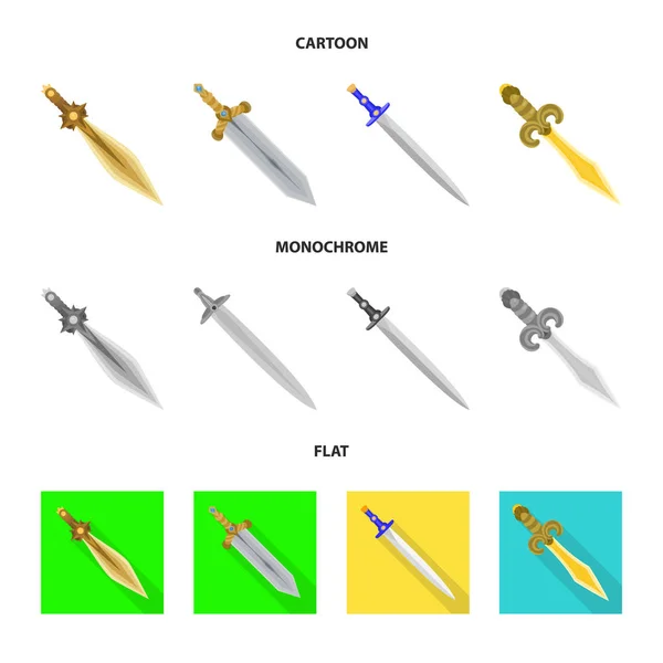 Illustration vectorielle du jeu et du symbole de l'armure. Jeu et symbole de stock de lame pour le web . — Image vectorielle