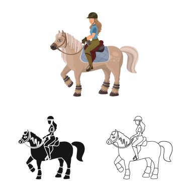 Ekipman ve Binicilik simge vektör Illustration. Hisse senedi için ekipman ve rekabet vektör simge kümesi.