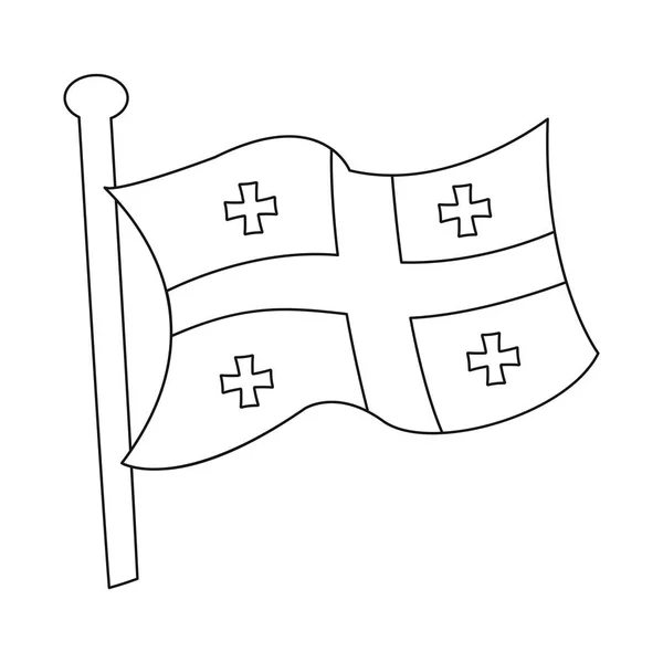 Na białym tle obiekt flagi i Georgia ikona. Zestaw flag i stan Stockowa ilustracja wektorowa. — Wektor stockowy